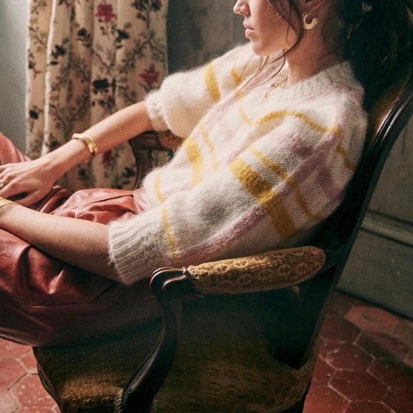 🚫Sold🚫 Sezane Sweater Striped Jumper Cream BNWT - Picture 2 of 9